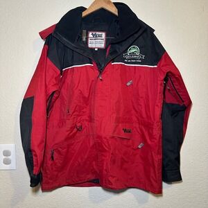 Viking Tempest Mens M Jacket Red Black Hooded Waterproof Ski Rain Embroidered